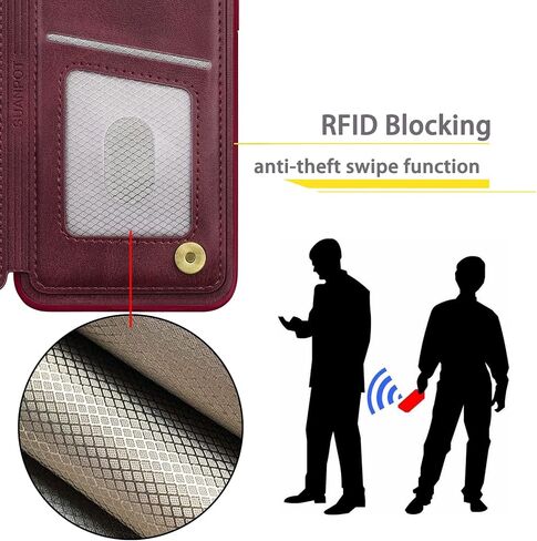 SUANPOT【RFID Blocking for Samsung Galaxy A02S Wallet case with Credit Card Holder,Flip Book PU Leather Phone case Cover Cellphone Women Men for Samsung A02S case Rose Gold in Saudi Arabia