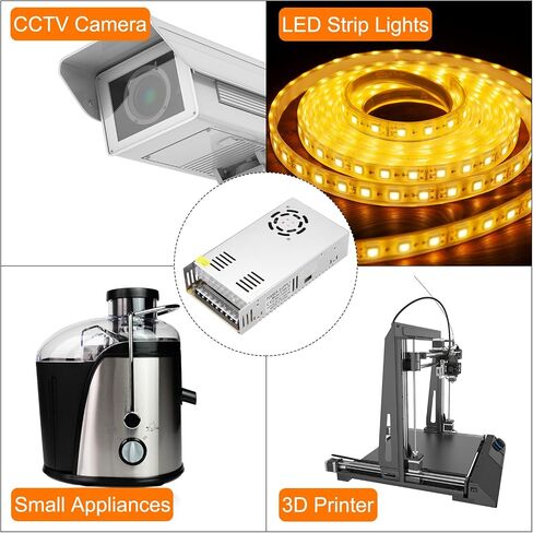 MECCANIXITY 5V 60A Power Supply Adapter Transformer Switch, AC 110V-220V to DC 5V 60amp 300W Power Transformer Driver for LED Strip Lights CCTV Camera 3D Printer in Saudi Arabia