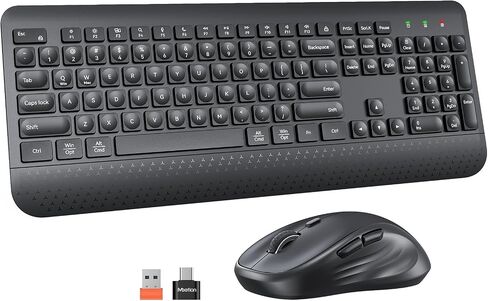 MEETION C3000 Wireless Keyboard and Mouse, 2.4 GHz Wireless, Full Size Keyboard, 3800 DPI Optical Mouse, for Windows, Laptop Computer Desktop Black in Saudi Arabia