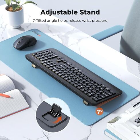 MEETION C3000 Wireless Keyboard and Mouse, 2.4 GHz Wireless, Full Size Keyboard, 3800 DPI Optical Mouse, for Windows, Laptop Computer Desktop Black in Saudi Arabia