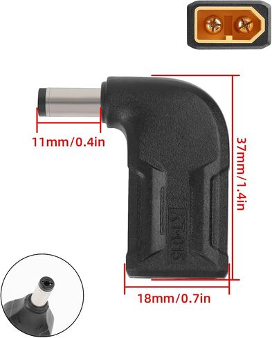RIIEYOCA XT60 to DC5521 Connector,XT60 Female to DC 5.5mm X 2.1mm Female Wireless Adapter for RC car,FPV Drone,LiPo Battery,Laptop Power Supplies, etc(2pack) in Saudi Arabia