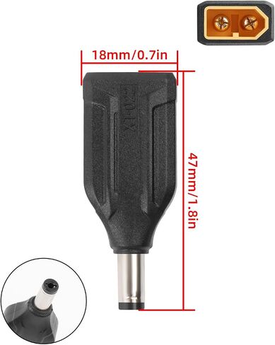 RIIEYOCA XT60 to DC5521 Connector,XT60 Female to DC 5.5mm X 2.1mm Female Wireless Adapter for RC car,FPV Drone,LiPo Battery,Laptop Power Supplies, etc(2pack) in Saudi Arabia