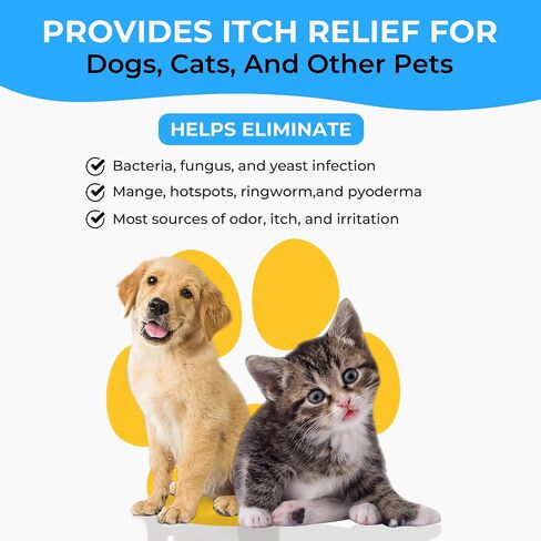 Smiling Paws Pet Shampoo for Dogs & Cats - Dog Shampoo for Smelly Dogs - Fresh Cucumber Scent (16oz) in Saudi Arabia