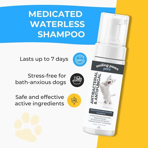 Smiling Paws Pet Shampoo for Dogs & Cats - Dog Shampoo for Smelly Dogs - Fresh Cucumber Scent (16oz) in Saudi Arabia