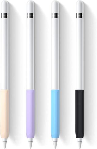 4 Pack Ergonomic Grips Designed for Apple Pencil 2nd Generation,YINVA Silicone Grip Sleeve for Apple Pencil 2 Gen Support Magnetic Charging (Pink, Purple,Blue,Black) in Saudi Arabia