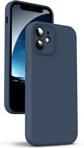 Supdeal Liquid Silicone Case for iPhone 12 Mini, [Camera Protection] [Anti Fingerprint] [Wireless Charging] 4 Layer Phone Case Protective Cover, Built-in Microfiber Case Cover, 5.4", Black in Saudi Arabia