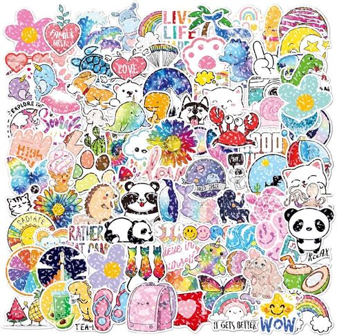 StikTok Vinyl Stickers, 100 Pcs, Holographic Fun Stickers for Kids, Stickers for Adults, Stickers for Teens, Stickers for Water Bottles, Stickers for Girls, Aesthetic Stickers. (Love) in Saudi Arabia