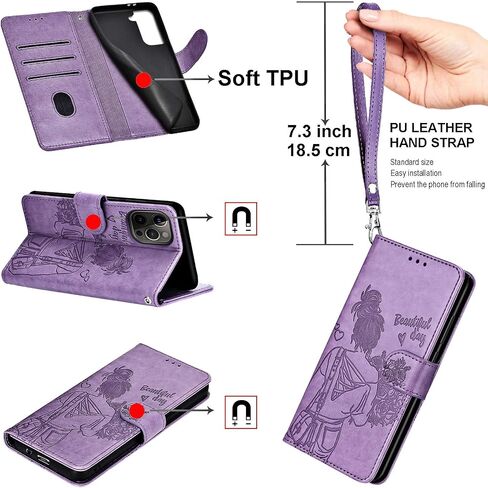for iPhone 14 Pro Max Wallet case, Flip Folio Cover with Stand Feature for Women Men, PU Leather Phone Case Fit for iPhone 14 Pro Max 6.7'' [Rose Gold] in Saudi Arabia