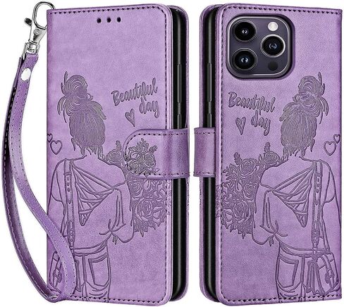 for iPhone 14 Pro Max Wallet case, Flip Folio Cover with Stand Feature for Women Men, PU Leather Phone Case Fit for iPhone 14 Pro Max 6.7'' [Rose Gold] in Saudi Arabia
