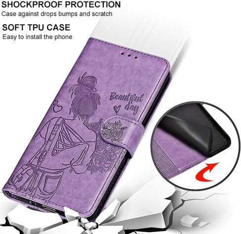for iPhone 14 Pro Max Wallet case, Flip Folio Cover with Stand Feature for Women Men, PU Leather Phone Case Fit for iPhone 14 Pro Max 6.7'' [Rose Gold] in Saudi Arabia