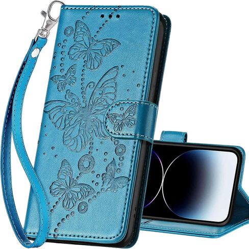for iPhone 14 Pro Max Wallet case, Flip Folio Cover with Stand Feature for Women Men, PU Leather Phone Case Fit for iPhone 14 Pro Max 6.7'' [Rose Gold] in Saudi Arabia