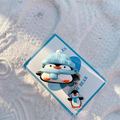 Case Compatible with Airpods Pro/Pro2, 3D Cute Kawaii Character Fish Penguin Keychain Cover, Portable Earbuds Accessories Soft Silicone Shockproof Wireless Earphone Protector with Pendant in Kuwait