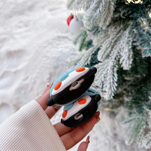 Case Compatible with Airpods Pro/Pro2, 3D Cute Kawaii Character Fish Penguin Keychain Cover, Portable Earbuds Accessories Soft Silicone Shockproof Wireless Earphone Protector with Pendant in Kuwait