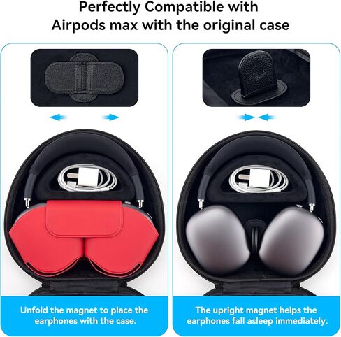 حافظة DDJ [عبوة واحدة] لجهاز AirPod Max تدعم وضع النوم، حقيبة تخزين بغطاء محمول منظم صلب لـ AirPods Max Pro، تصميم مبطن بمقياس السمك، حقيبة سماعة رأس لحمل السفر، ملونة in Kuwait