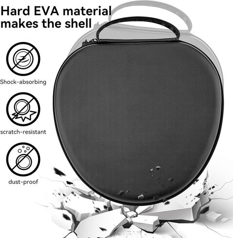 حافظة DDJ [عبوة واحدة] لجهاز AirPod Max تدعم وضع النوم، حقيبة تخزين بغطاء محمول منظم صلب لـ AirPods Max Pro، تصميم مبطن بمقياس السمك، حقيبة سماعة رأس لحمل السفر، ملونة in Kuwait