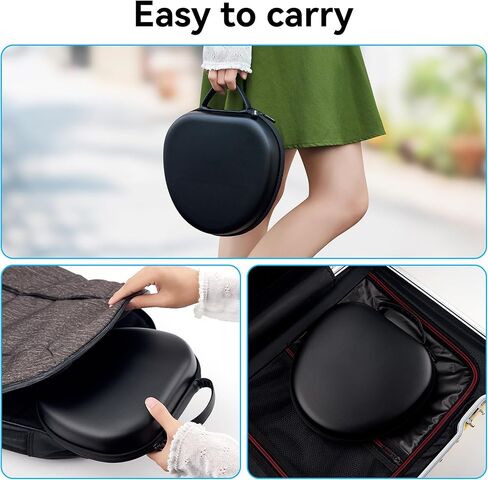 حافظة DDJ [عبوة واحدة] لجهاز AirPod Max تدعم وضع النوم، حقيبة تخزين بغطاء محمول منظم صلب لـ AirPods Max Pro، تصميم مبطن بمقياس السمك، حقيبة سماعة رأس لحمل السفر، ملونة in Kuwait