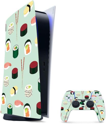 MightySkins Gaming Skin for PS5 / Playstation 5 Digital Edition Bundle - Blue Avocados | Protective Viny wrap | Easy to Apply and Change Styles | Made in The USA in Saudi Arabia