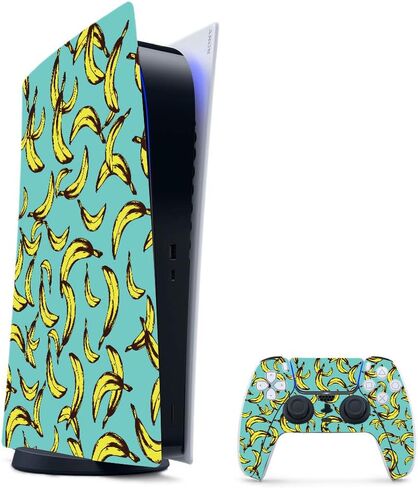 MightySkins Gaming Skin for PS5 / Playstation 5 Digital Edition Bundle - Blue Avocados | Protective Viny wrap | Easy to Apply and Change Styles | Made in The USA in Saudi Arabia