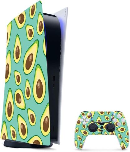 MightySkins Gaming Skin for PS5 / Playstation 5 Digital Edition Bundle - Blue Avocados | Protective Viny wrap | Easy to Apply and Change Styles | Made in The USA in Saudi Arabia