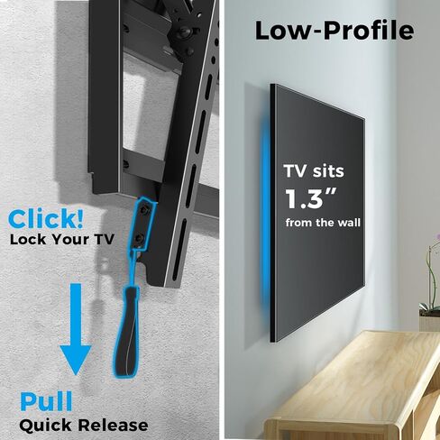 TV Wall Mount Small RV TV Mount for Most 10-26 inch TVs and Monitors, Wall Mount TV Bracket with Low-Profile Slim Design, Mount up to VESA 100x100mm and 22 LBS, Single Stud Vesa Wall Mount in Saudi Arabia