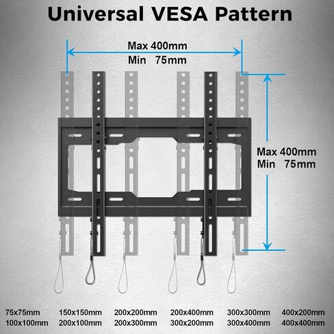 TV Wall Mount Small RV TV Mount for Most 10-26 inch TVs and Monitors, Wall Mount TV Bracket with Low-Profile Slim Design, Mount up to VESA 100x100mm and 22 LBS, Single Stud Vesa Wall Mount in Saudi Arabia