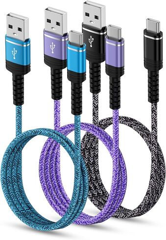 USB C Charger Cord Fast Charging 3 Pack 6ft for Samsung Galaxy S25 Ultra S25 Plus S25 A16 5G A35 A15 S24 FE S23 A54 Z Fold6, 3.1A Android Charger USB to USB C Cable Car Charger Wire Phone Power Cord in Saudi Arabia