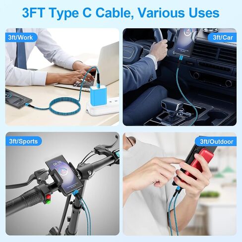 USB C Charger Cord Fast Charging 3 Pack 6ft for Samsung Galaxy S25 Ultra S25 Plus S25 A16 5G A35 A15 S24 FE S23 A54 Z Fold6, 3.1A Android Charger USB to USB C Cable Car Charger Wire Phone Power Cord in Saudi Arabia