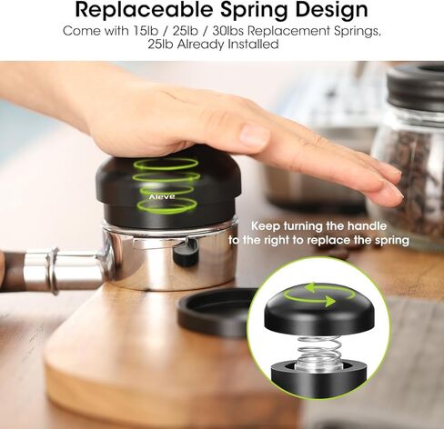 Aieve Espresso Tamper 54mm,Spring Loaded Coffee Tamper with 15lb / 25lb / 30lbs Replacement Springs Fits for 54mm Breville Portafilter in Saudi Arabia