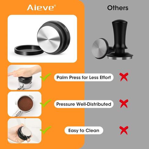 Aieve Espresso Tamper 54mm,Spring Loaded Coffee Tamper with 15lb / 25lb / 30lbs Replacement Springs Fits for 54mm Breville Portafilter in Saudi Arabia