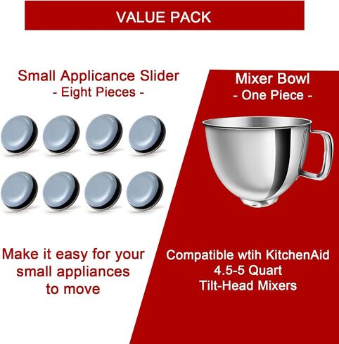 5 QT Stainless Steel Mixer Bowl Compatible with KitchenAid Artisan&Classic Series 4.5-5QT Tilt-Head Mixers K45 KSM70 KSM150 etc. Replacment for KitchenAid Mixer Bowl(Heavy Duty Radiant Gold) in Saudi Arabia