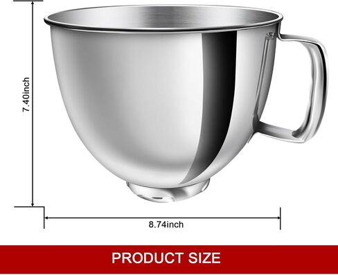 5 QT Stainless Steel Mixer Bowl Compatible with KitchenAid Artisan&Classic Series 4.5-5QT Tilt-Head Mixers K45 KSM70 KSM150 etc. Replacment for KitchenAid Mixer Bowl(Heavy Duty Radiant Gold) in Saudi Arabia