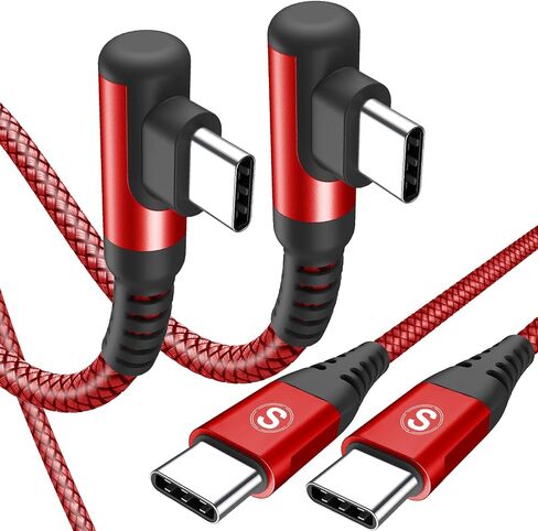 USB-C to USB-C Cable 60w [2-Pack 6.6ft], Right Angle iPhone 16 Fast Charger Cord for iPhone 15 16 Pro Max Plus, MacBook Air/Pro,iPad Air/Pro Samsung Galaxy S25 S24 S23 S22 S21 S20, Note 20 10 Pixel in Saudi Arabia
