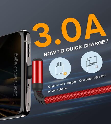 USB-C to USB-C Cable 60w [2-Pack 6.6ft], Right Angle iPhone 16 Fast Charger Cord for iPhone 15 16 Pro Max Plus, MacBook Air/Pro,iPad Air/Pro Samsung Galaxy S25 S24 S23 S22 S21 S20, Note 20 10 Pixel in Saudi Arabia