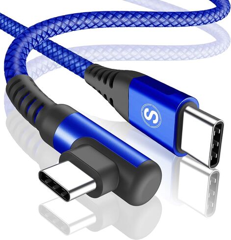 USB-C to USB-C Cable 60w [2-Pack 6.6ft], Right Angle iPhone 16 Fast Charger Cord for iPhone 15 16 Pro Max Plus, MacBook Air/Pro,iPad Air/Pro Samsung Galaxy S25 S24 S23 S22 S21 S20, Note 20 10 Pixel in Saudi Arabia