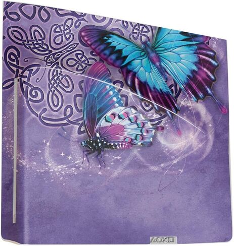 Glossy Glitter Gaming Skin Compatible with Sony Disc Drive for PS5 Digital Edition Consoles - Celtic Butterflies - Premium 3M Vinyl Protective Wrap Decal Cover | Crafted in The USA by MightySkins in Kuwait