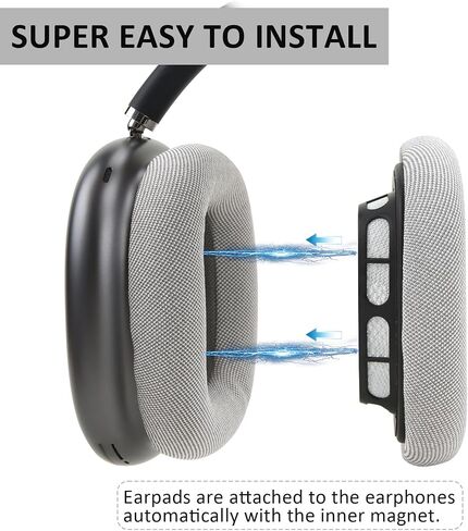 Upgraded Ear Cushions for AirPods Max Headphones Earpads with Gel, Protein Leather, Memory Foam Sweatproof (Dark Grey) in Saudi Arabia