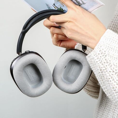Upgraded Ear Cushions for AirPods Max Headphones Earpads with Gel, Protein Leather, Memory Foam Sweatproof (Dark Grey) in Saudi Arabia