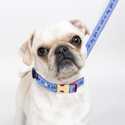 Kate Spade New York 6ft Dog Leash, Heavy Duty Leash for Female or Male Dogs, Cute Pet Leash with Gold Metal Hardware, Long Dog Lead for Medium and Large Breeds (Navy Gingham) in Saudi Arabia