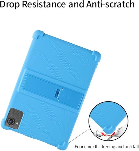 for ZOFYWNAS C10 Tablet 10 Inch Android 14 Tablets Case,BOVUGAC Soft Silicone Adjustable Stand Shockproof Kids Friendly for ZOFYWNAS C10 10"(Blue) in Kuwait