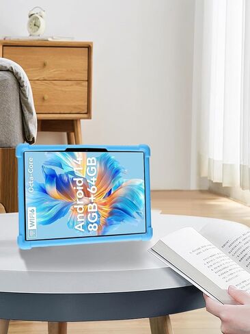 for ZOFYWNAS C10 Tablet 10 Inch Android 14 Tablets Case,BOVUGAC Soft Silicone Adjustable Stand Shockproof Kids Friendly for ZOFYWNAS C10 10"(Blue) in Kuwait