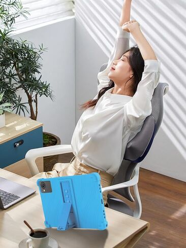 for ZOFYWNAS C10 Tablet 10 Inch Android 14 Tablets Case,BOVUGAC Soft Silicone Adjustable Stand Shockproof Kids Friendly for ZOFYWNAS C10 10"(Blue) in Kuwait