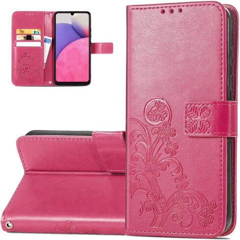 Wallet Phone Case for Samsung Galaxy A33 5G, PU+TPU Leather Flip Kickstand Case with Magnetic Clasp and Cash Card Slots Holder Cover for Samsung Galaxy A33 5G SYC Rose Gold in Saudi Arabia