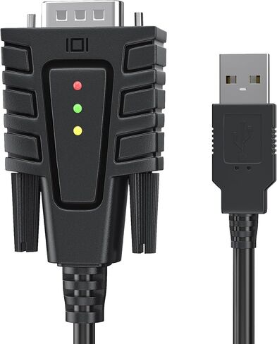 DriverGenius USB C to Serial RS232 DB9 (9-pin) Male Adapter with 3 x LEDs - Win & Mac (M/M, 3ft/1m) in Kuwait