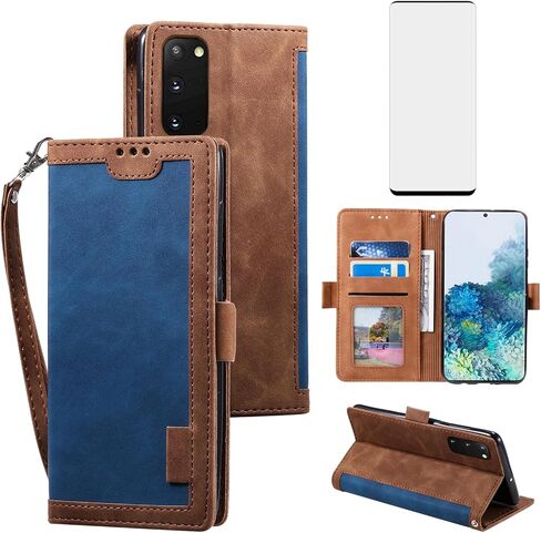 حالة الهاتف ASUWISH لـ Samsung Galaxy S20 5G 6.2 بوصة تغطية خلية محفظة مع حامي شاشة زجاجية محفنة الحبل شحول in Saudi Arabia