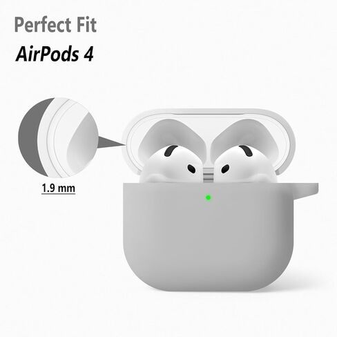 Geiomoo Silicone Case for Air Pods 4, Protective Cover with Carabiner (Black-1) in Saudi Arabia