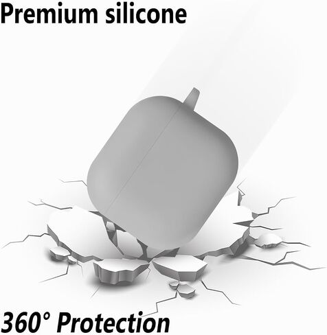 Geiomoo Silicone Case for Air Pods 4, Protective Cover with Carabiner (Black-1) in Saudi Arabia