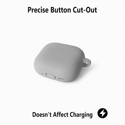 Geiomoo Silicone Case for Air Pods 4, Protective Cover with Carabiner (Black-1) in Saudi Arabia