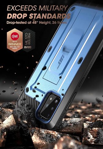 SUPCASE for Samsung Galaxy A51 Case [Not Fit A51 5G Version], [Built-in Screen Protector & Stand & Belt Clip] Full-Body Heavy Duty Rugged Shockproof Protective Phone Case for Galaxy A51, Black in Saudi Arabia