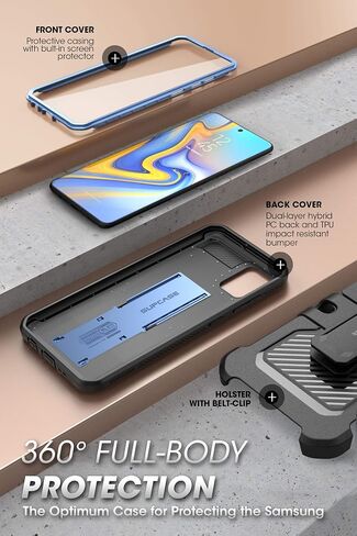 SUPCASE for Samsung Galaxy A51 Case [Not Fit A51 5G Version], [Built-in Screen Protector & Stand & Belt Clip] Full-Body Heavy Duty Rugged Shockproof Protective Phone Case for Galaxy A51, Black in Saudi Arabia