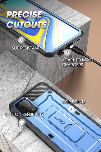 SUPCASE for Samsung Galaxy A51 Case [Not Fit A51 5G Version], [Built-in Screen Protector & Stand & Belt Clip] Full-Body Heavy Duty Rugged Shockproof Protective Phone Case for Galaxy A51, Black in Saudi Arabia